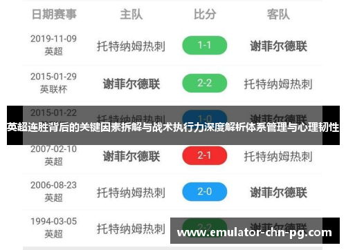 英超连胜背后的关键因素拆解与战术执行力深度解析体系管理与心理韧性